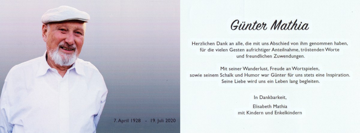 Our Beloved Günter Mathia